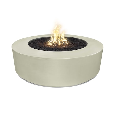 The Outdoor Plus 72 Round Florence Fire Pit - GFRC Concrete - Ash - Spark Ignition with Flame Sense - Natural Gas OPT-FL72FSEN-ASH-NG